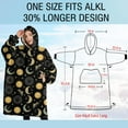 thumbnail image 4 of Oversized Wearable Blanket Hoodie,Black Sun Moon Star Pattern Sherpa Blanket Hoodie with Super Pockets,Super Warm Fuzzy Pullover for Women & Men, 4 of 6