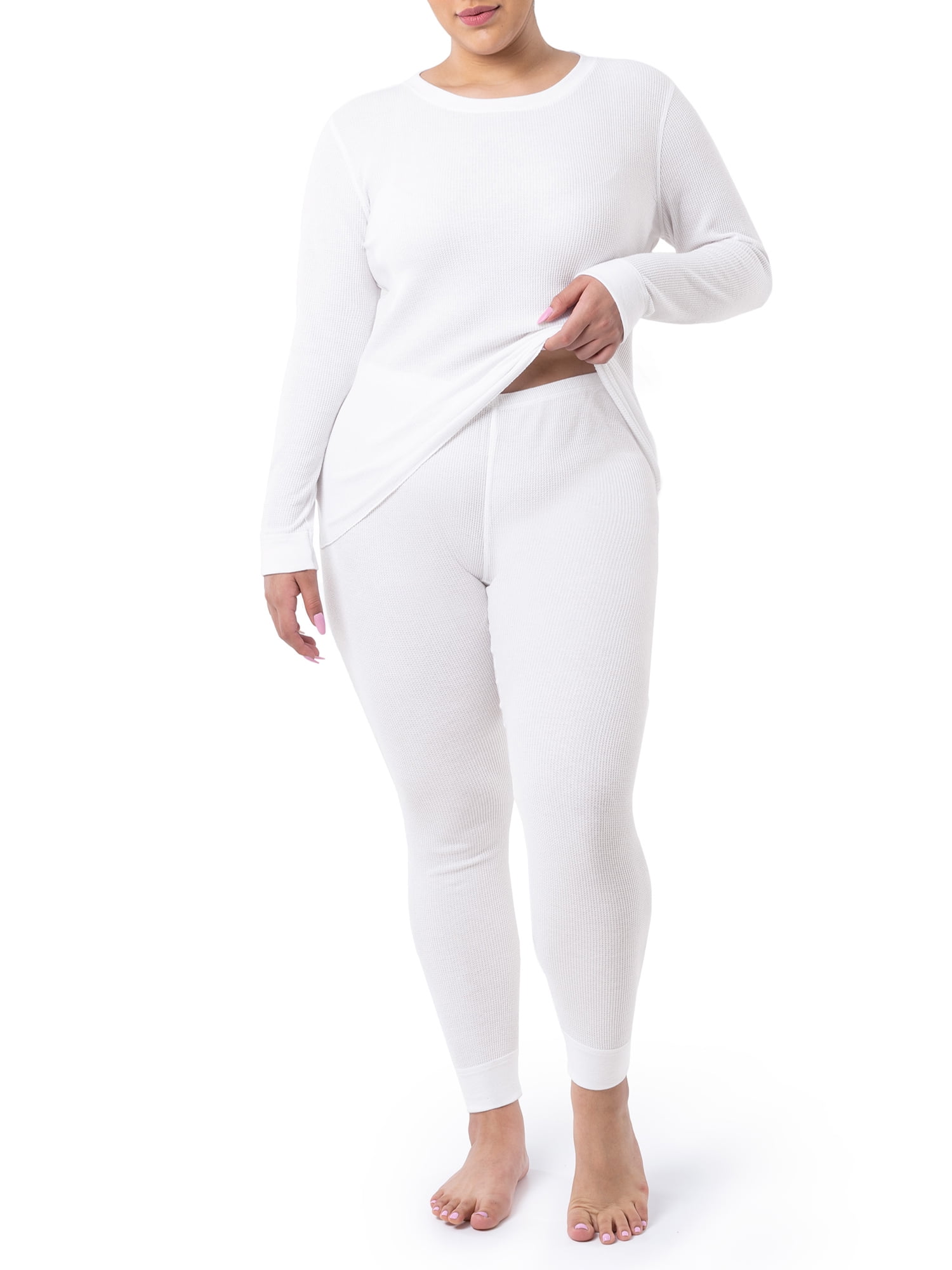 Fruit of the Loom Women's and Women's Plus Eversoft Waffle Thermal Bottom, 2-Pack