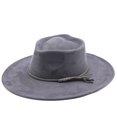 thumbnail image 3 of EliteGoogv Unisex Heart Top Fedora Hat Classic Wide Brim Jazz Hat Suede Dress Hat for Women Men, 3 of 5