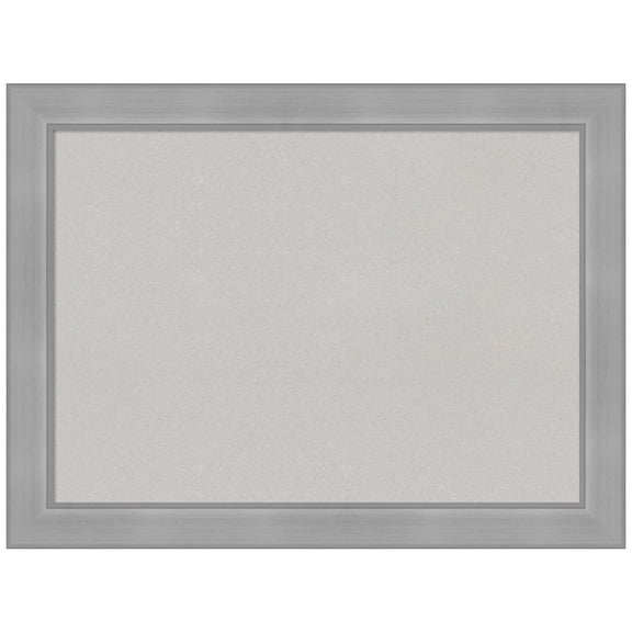 Amanti Art Grey Cork Board Framed Vista Brushed Nickel Bulletin Board 32 in. x 24 in.