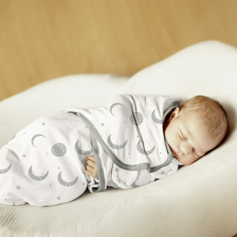 Gllquen Baby Organic Cotton Swaddle 3-Pack for 0-3 Months Newborn Boys  Girls, Moon Stars