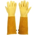 thumbnail image 1 of Guantes de jardinería de piel de vaca gruesa de primera calidad natural, guantes de jardinería transpirables para una protección y comodidad totales, 1 of 6