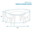 thumbnail image 4 of Patio Large Waterproof Round Table & Chair Cover - Outdoor Patio Table Chair Combo Washable - Heavy Duty Furniture 100 Inch Combo Cover, 4 of 6