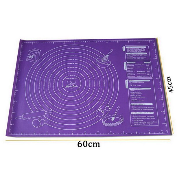 Alfombrilla de silicona antiadherente para amasar, alfombrilla grande para hornear, 60/50/40cm, para cocina, Pizza