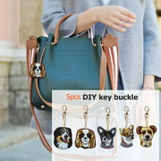 YYY 5pcs Dog Shape Key Chain DIY Diamond Painting Special Shape Full Drill Girl Gift