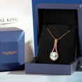 thumbnail image 6 of Gem Stone King 4.00 Ct Oval Sky Blue Simulated Aquamarine 18K Rose Gold Plated Silver Pendant with Chain, 6 of 6