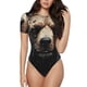 thumbnail image 1 of Fotbe Urban Bear With Headphones Body de Mujer con Cuello Redondo y Mangas Cortas, Sin Mangas Ajustado, Suave, Cómodo y Básico-Small, 1 of 7