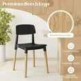 thumbnail image 5 of Costway Dining Side Chairs Set of 4 with Ergonomic Backrest Wide Seat & Sturdy Wooden Legs Black, 5 of 10