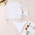 thumbnail image 4 of Trajes de baño Halter para mujer Trajes de baño de 3 piezas de color sólido con aros con cubierta FLhrweasw Para estrenar, 4 of 7