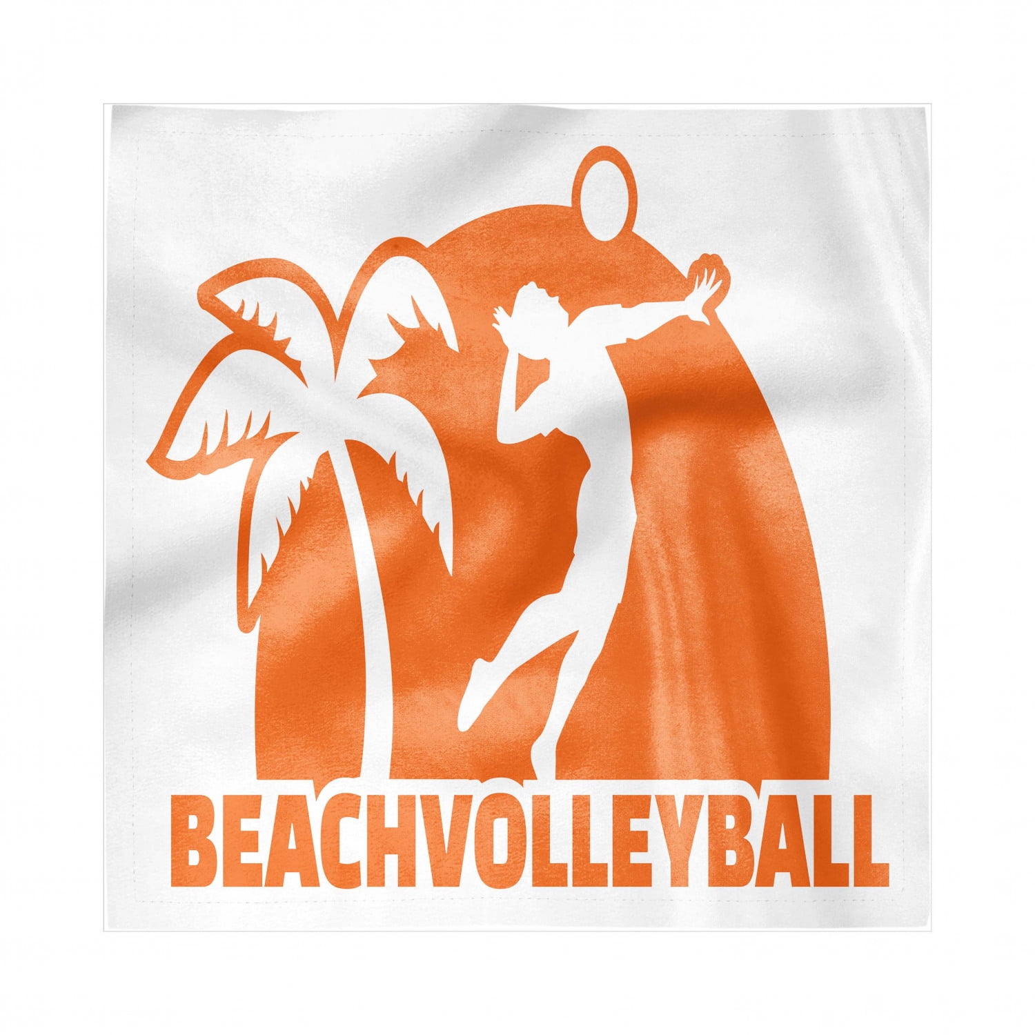 Volleyball Decorative Satin Napkins Set of 4, Silhouette of a Man