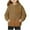 Brown, variant on 2025 Girls Polar Fleece Pullover Hoodies Sweatshirt Casual Colour Block Loose Outwear Coat With Pockets 5-14 Years Pink