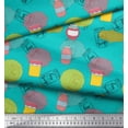 thumbnail image 2 of Soimoi Green Cotton Voile Fabric Text & Jar Art & Craft Printed Fabric 1 Yard 42 Inch Wide, 2 of 3