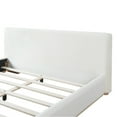 thumbnail image 4 of Christopher Knight Home Queen Bed with Velvet Upholstery, Solid Wood Platform, Padded Headboard, White, 4 of 8