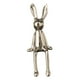 thumbnail image 3 of Figuras de conejos caprichosas para decorar el hogar y la oficina - Conejo de cerámica artesanal plata, 3 of 9