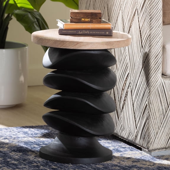 bali & pari Ziva Modern End Table, Natural Brown