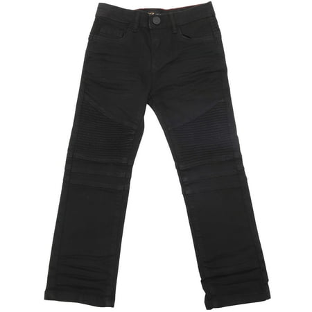 X RAY JEANS Toddler boy's Moto Fashion Jeans, Black, 2T