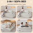 thumbnail image 2 of Leumius Futon Sofa Bed,Convertible Corduroy Boneless Couch with Cup Holders & Pocket,2-in-1 Foldable Sleeper Sofa for Living Room, Small Spaces, Bedroom, No Assembly,Beige, 2 of 16