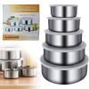 Stainless Steel Mixing Bowls Set Of 5 With Airtight Leak Proof Lids Nesting Kitchen Containers For Food Prep Storage(Option A)