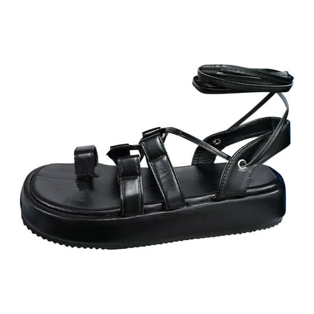 

Qufokar mas Flip Flops for Women Womens Sandals Size 8 Wide Toe Up Shoes Womens Knot Fashion Sandals Thick Open Soled Roman Lace Women S Sandals