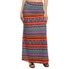 Simplicity  Women Tribe Print Foldover Waist Maxi Skirts, Multi-color #131, L/XL