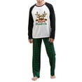 thumbnail image 4 of Christmas Family Pajamas Matching Set, Long Sleeve Elk Letters T-shirt with Plaid Pants Sleepwear Loungewear, 4 of 10