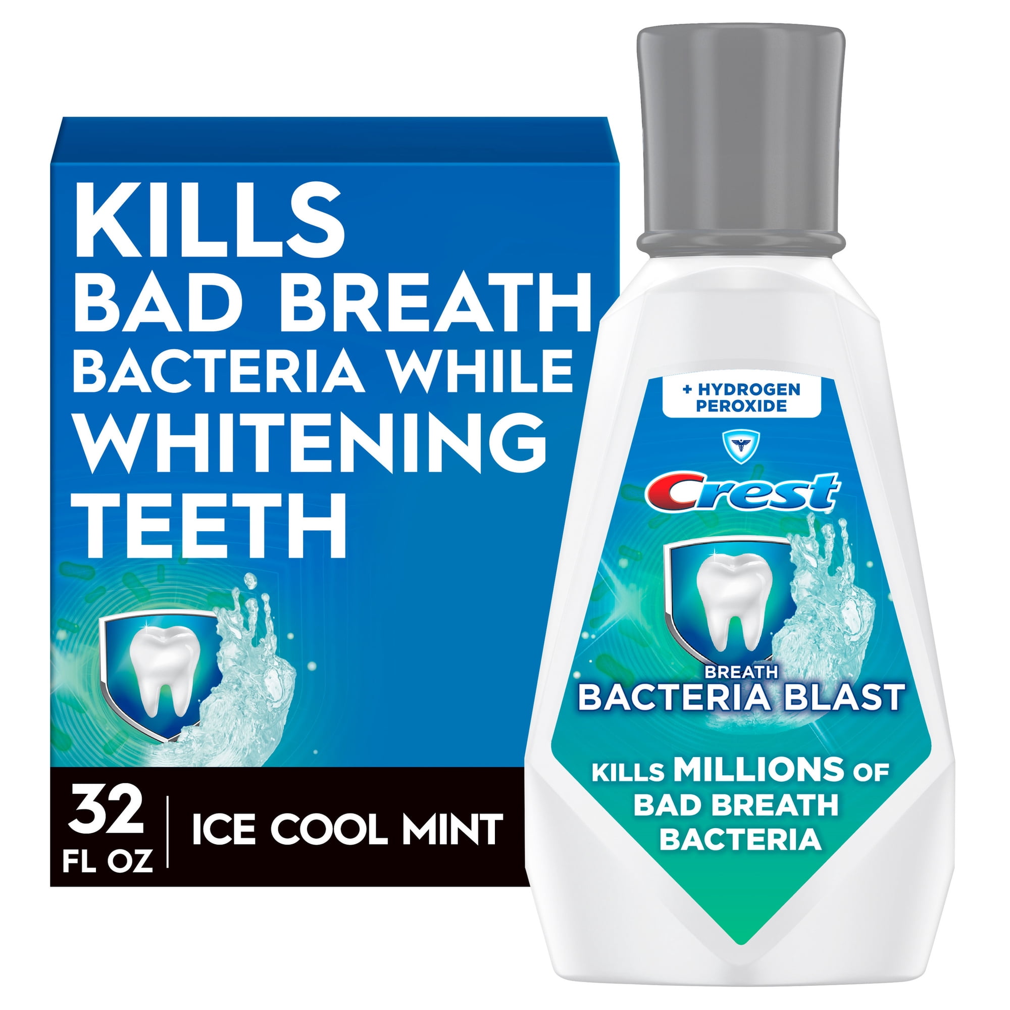 Crest Mouthwash, Breath Bacteria Blast Mouthwash, Mint, 32 fl oz