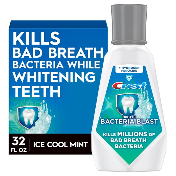 Crest Breath Bacteria Blast Mouthwash, Mint, 32 fl oz