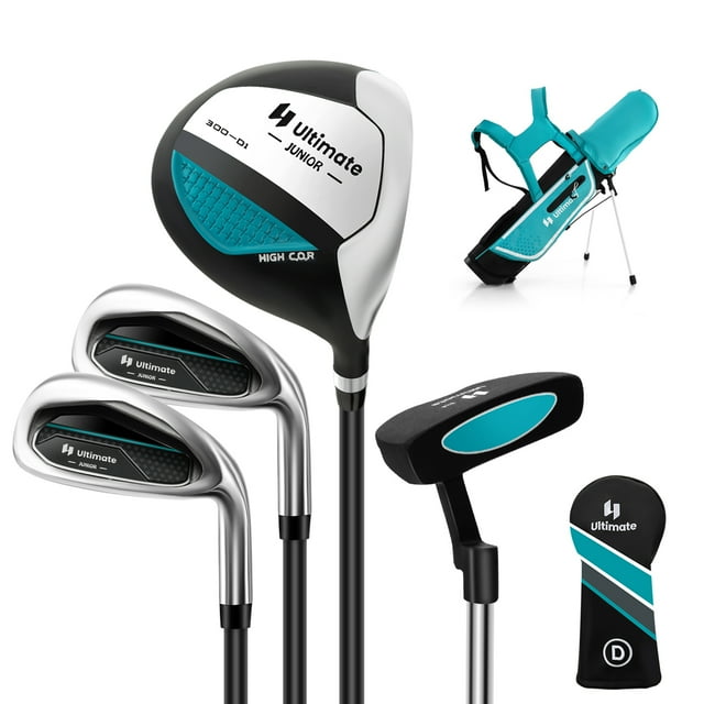 Ultimate Kids Golf Practice Set Junior Complete Golf Club Set for Kids Age 8-10 Years Old Blue