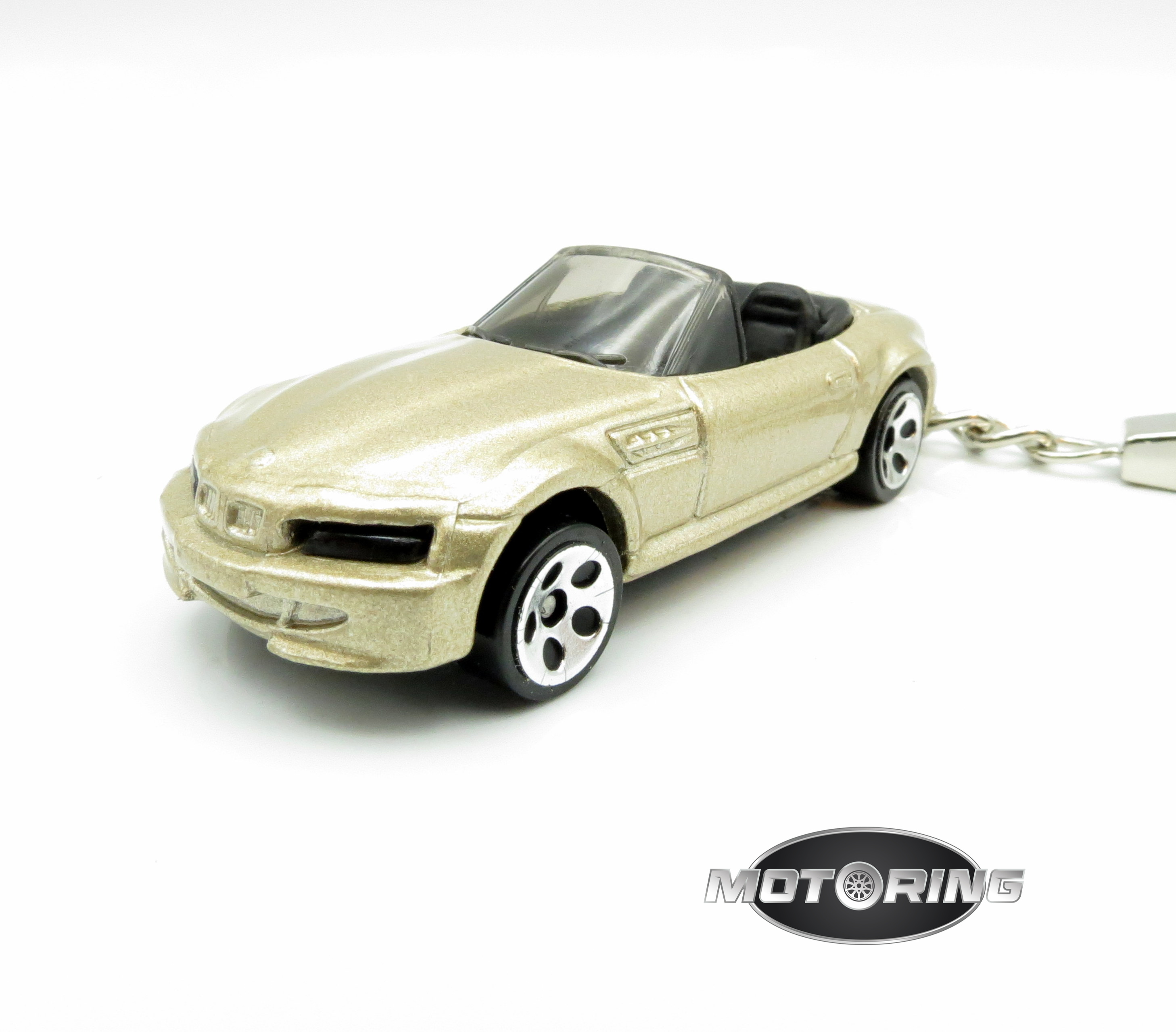 Keychain BMW Roadster M Gold Convertible Car Rare 1:64 Diecast Key Ring