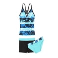 thumbnail image 3 of Alvivi Girls 3 Pieces Swimsuit Tankini Printed Crop Top Shorts Briefs Set 4-16, 3 of 5