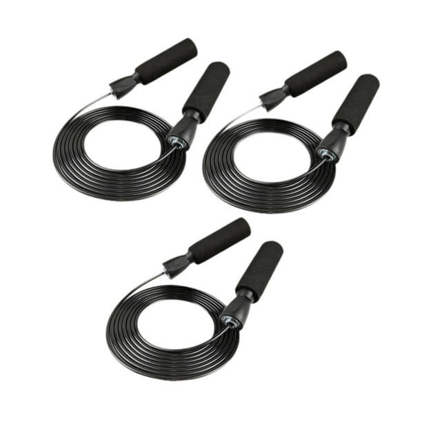 3 uds cuerdas para saltar cuerdas para saltar de alambre de acero entrenamiento para principiantes equipo para adultos cuerdas para saltar cuerdas Negro