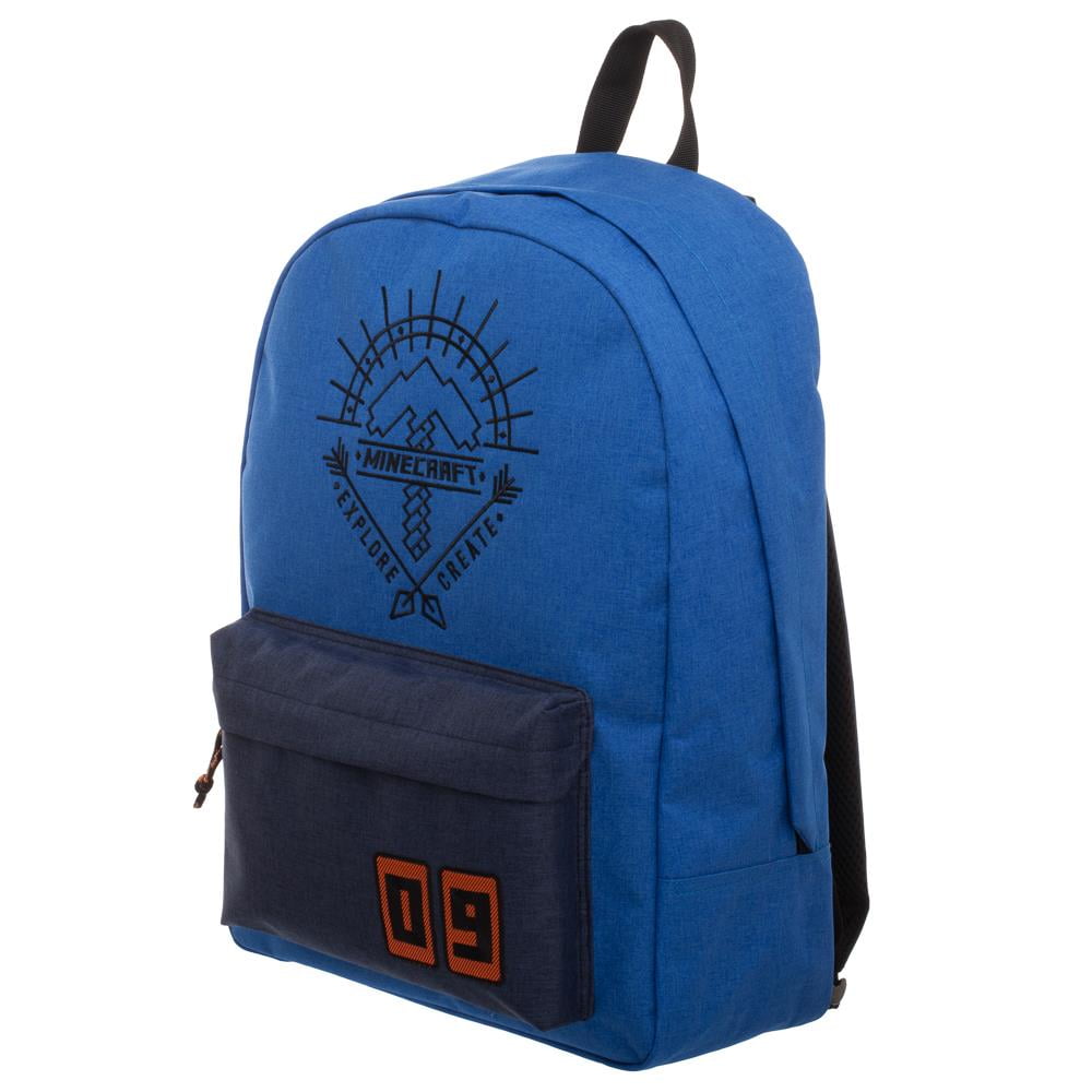 Blue Minecraft Backpack Minecraft Explore Create Bag