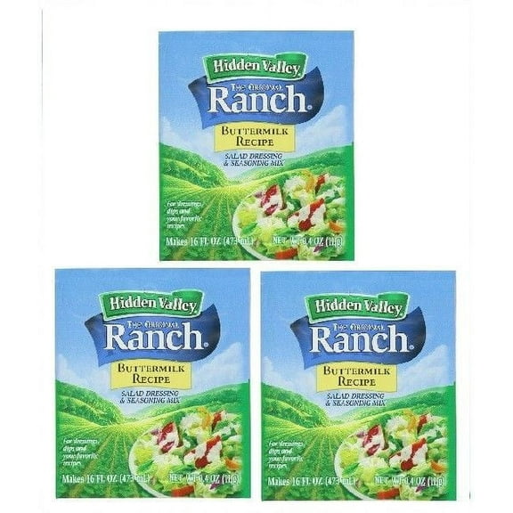Hidden Valley Ranch Buttermilk Recipe Salad Dressing Mix 3 Packets