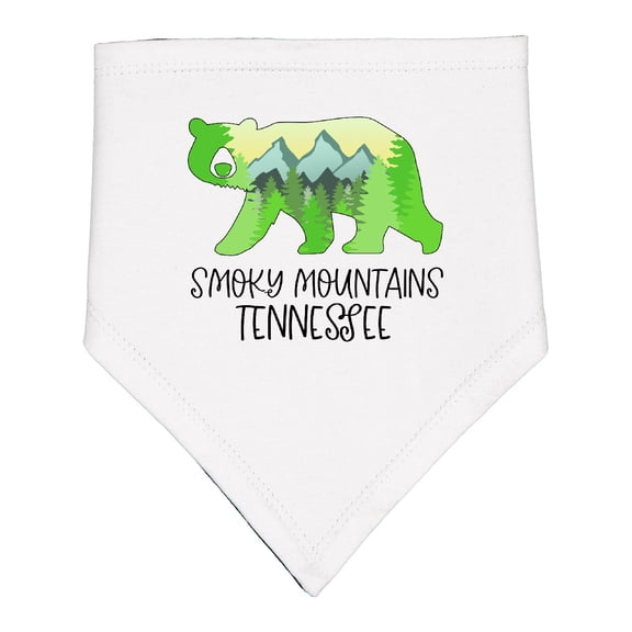 Inktastic Smoky Mountains, Tennessee Mountains and Bear Shape Baby Bandana Bib