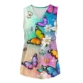 thumbnail image 3 of ZGRBOU Plus Size Floral Print Tank Tops for Women Summer Sleeveless V Neck T-Shirts Fashion Casual Loose Fit Tunics Shirts, 3 of 5