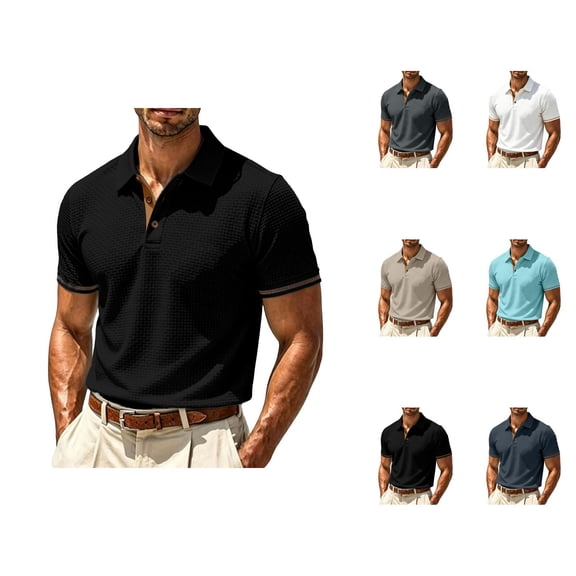 Polo Shirts for Men Summer Lightweight Short Sleeve Lapel Collar Business Casual T Shirts Golf Shirt