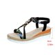 thumbnail image 4 of MKLEKYY Sandalias Casuales para Mujer, Con Punta Redonda, Planas, Con Cuña, Trenzadas, Con Cuentas y Punta Abierta, Estilo Bohemio, Con Plataforma, 4 of 4