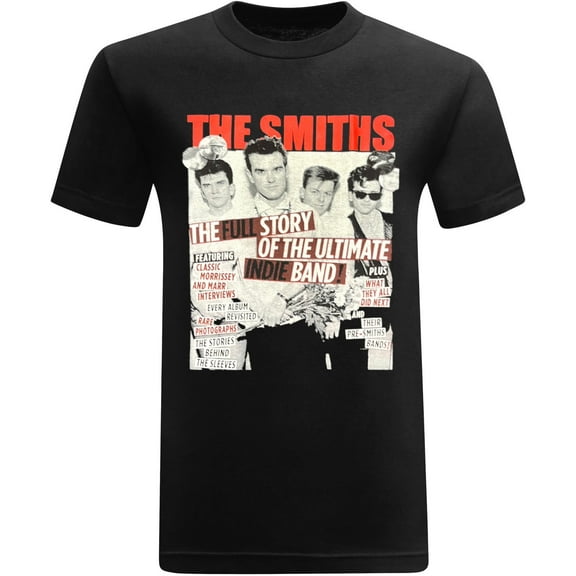 tees geek The Smiths Cover Classic Rock Band Tees Graphic Men's T-Shirt- (Small) - Black
