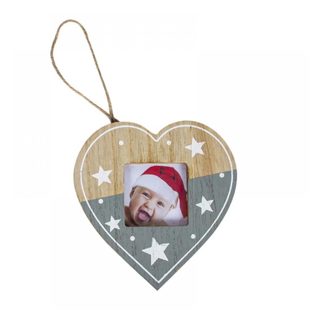 Rustic Wooden Family Collage Photo Frame, Hanging Wooden Picture Frame