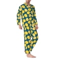 thumbnail image 2 of Fotbe Lemon Pattern Long Sleeve Pajama Set for Men,Sleepwear Set,2-piece Loungewear Set,Soft PJs Comfy Nightwear with Pockets-X-Large, 2 of 7