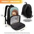 thumbnail image 6 of FOR U DESIGNS Portable Backpack with Lunch Box Teens School Bags with Thermal Meal Holder Mushroom Hedgehog Preppy Elementary School Bookbag Student Backpacks, 6 of 7