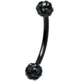 thumbnail image 5 of Anodized Titanium Curved Barbell 16G Eyebrow Ring with Ferido Ball Ends, 5 of 15