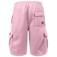 thumbnail image 3 of J. METHOD Men’s Cargo Shorts Active Casual Comfy Workout Gym Elastic Drawstring Fleece Pockets Sweat Pants NEMP07 Pink 5XL, 3 of 6