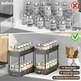 thumbnail image 3 of 2 Pack Pull Out Spice Rack Organizer for Cabinet, AOKIWO Multi-Purpose Kitchen Storage Cabinet Organizer, Fits 12"H x 11"D x 5"W, Black, 3 of 10