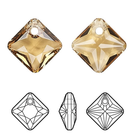 

1 PC-Drop Crystal Passions® light Colorado topaz 9mm faceted princess cut pendant (6431). Sold per pkg of 4.