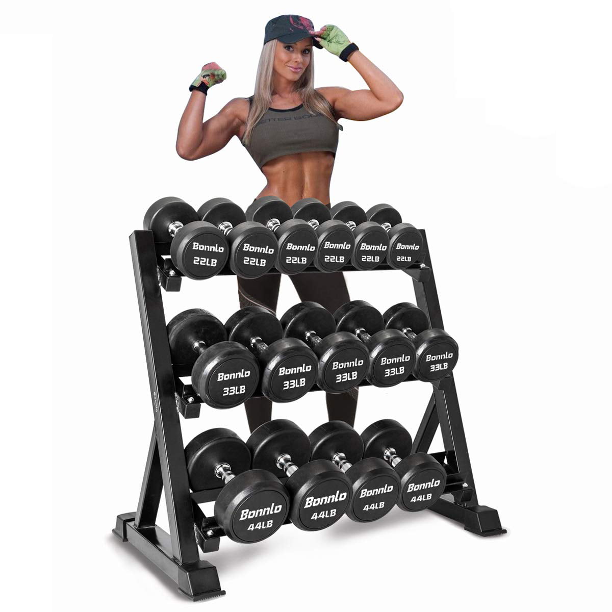 3-Tier Dumbbell Weight Lifting Racks Stand Tree Fitness Dumbell Holder Storage 