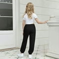 thumbnail image 5 of Sweatpants for Girls Fashion Elastic Waisted Casual Cuffed Sports Pants with Pockets Girls Clothing Size 3-14, 5 of 7