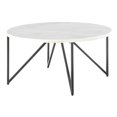thumbnail image 1 of Bowery Hill Round Marble Top Coffee Table in White, 1 of 10
