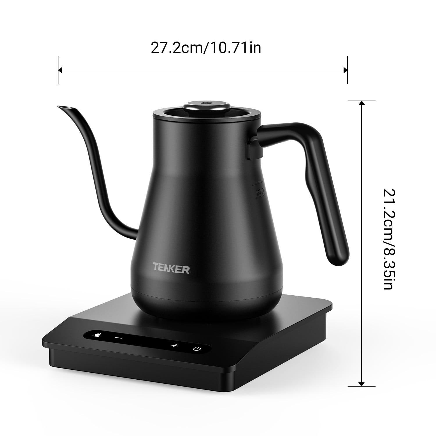 Gooseneck Electric Kettle Temperature Control 104-212 ° F Pour Over Coffee Tea 1200W 34 Oz Stainless Steel Keep Warm LED Display Hot Water Boiler Precision Spout Cafe Quality Home Kitchen Use Pro