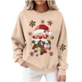 thumbnail image 6 of Atogsazn Women's Santa Christmas Sweatshirt Oversized Fleece Long Sleeve Pullover Sweater Fall Clothing Tops 03-Khaki L Fashion, 6 of 8